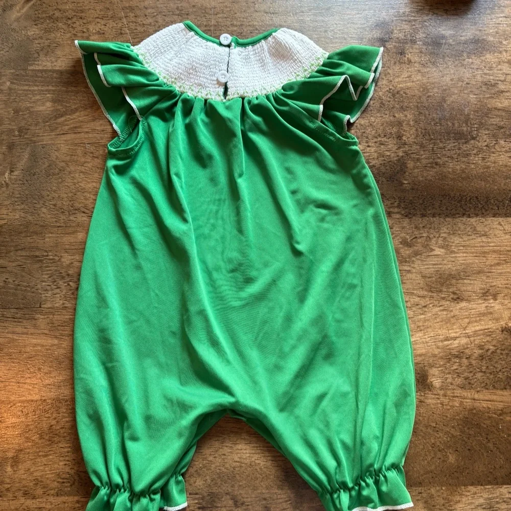 St Patrick’s Day Smocked Romper size ?18-24?